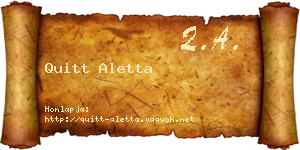 Quitt Aletta névjegykártya